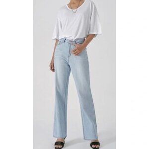FM2050 Ren Wide Leg Whitewashed High Rise  Denim Jeans Medium